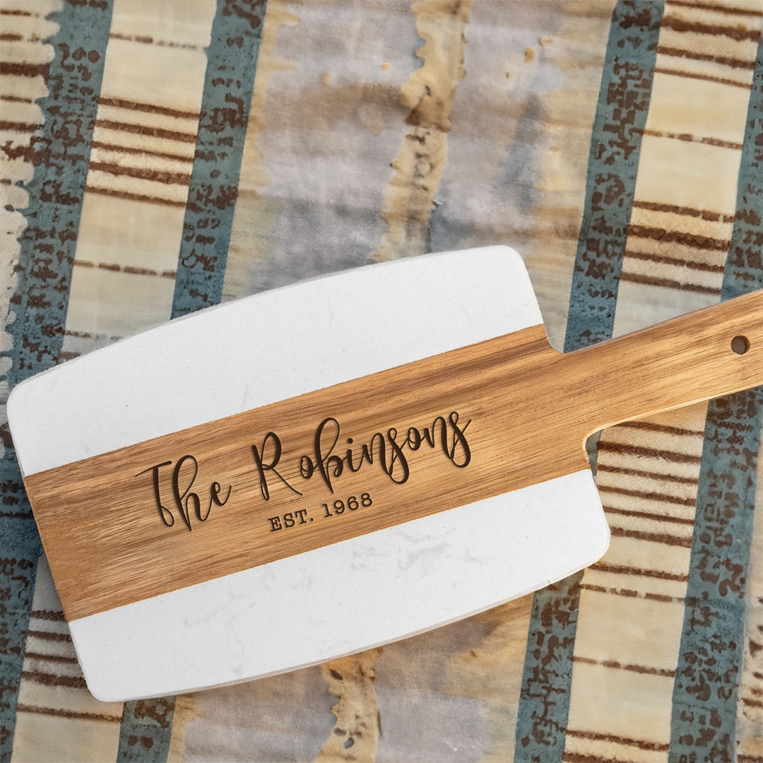 Personalized Marble Wood Cutting Board for Housewarming Party