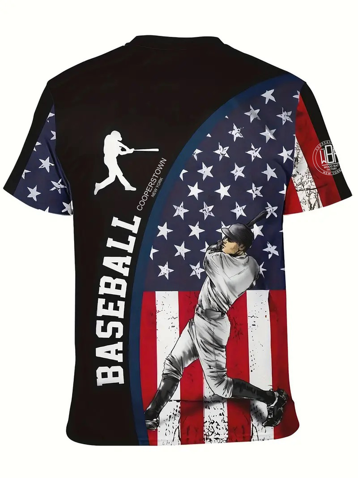 Baseball Player Print T-shirt