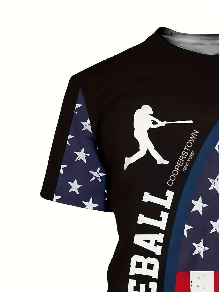 Baseball Player Print T-shirt