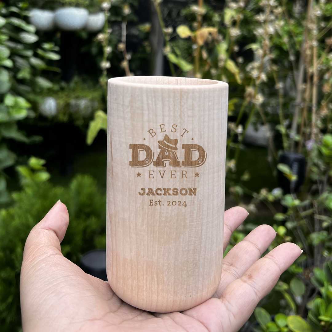 Personalized Baseball Dad Beer Mug with Name and Year