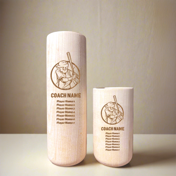 Personalized Baseball Bat Beer Mug - Custom Coach and Player Names