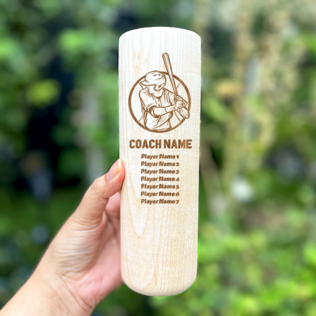 Personalized Baseball Bat Beer Mug - Custom Coach and Player Names