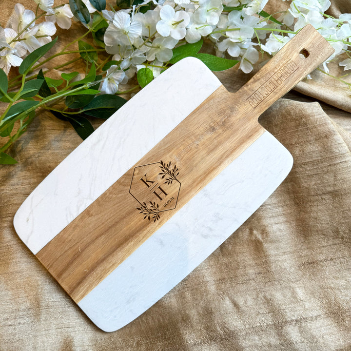 Personalized Monogrammed Charcuterie Board Gift for Couple