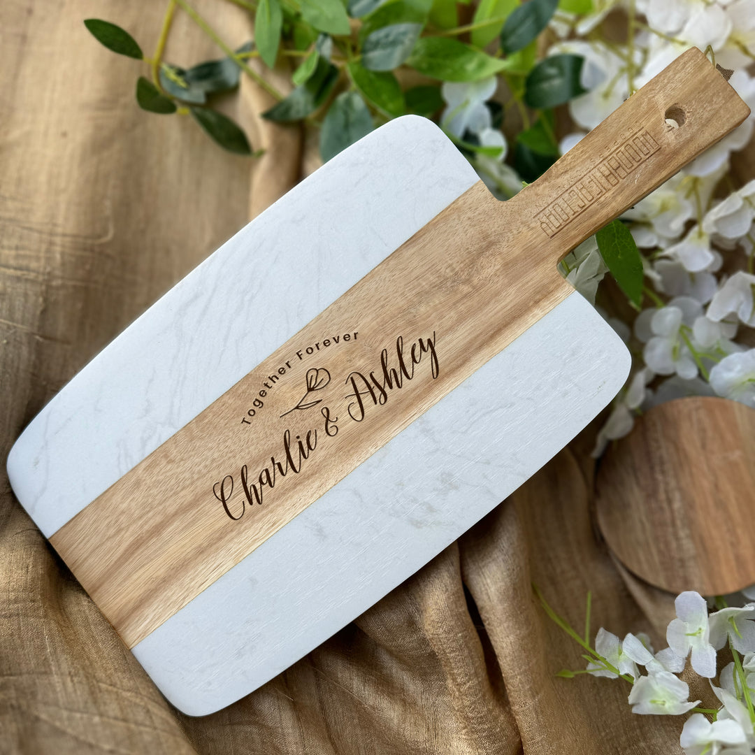 Custom Engraved Chopping Board Engagement Gift Couple