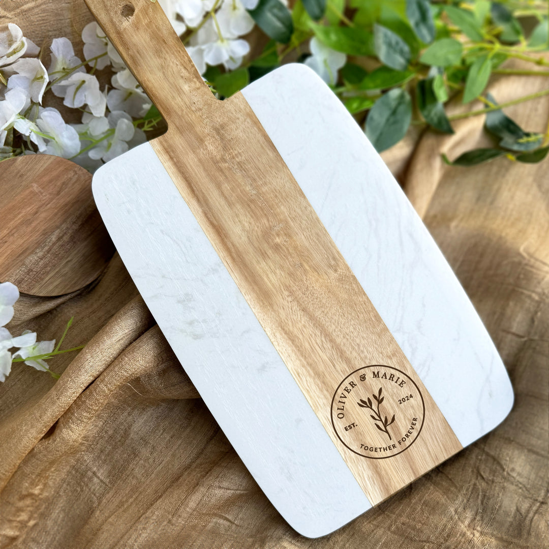 Personalized Cutting Board Wedding Anniversary Gift for Couple