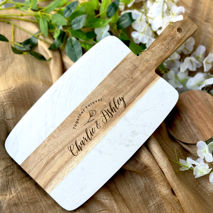 Custom Engraved Chopping Board Engagement Gift Couple