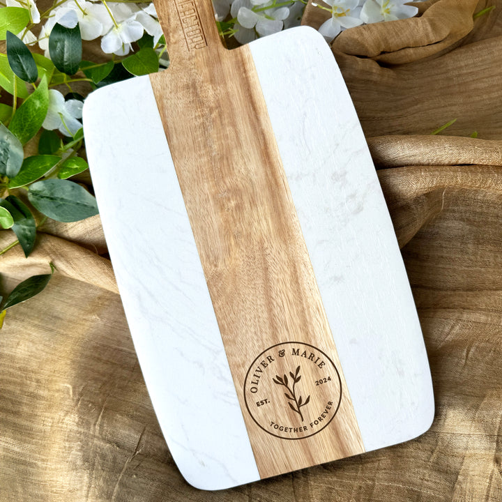 Personalized Cutting Board Wedding Anniversary Gift for Couple