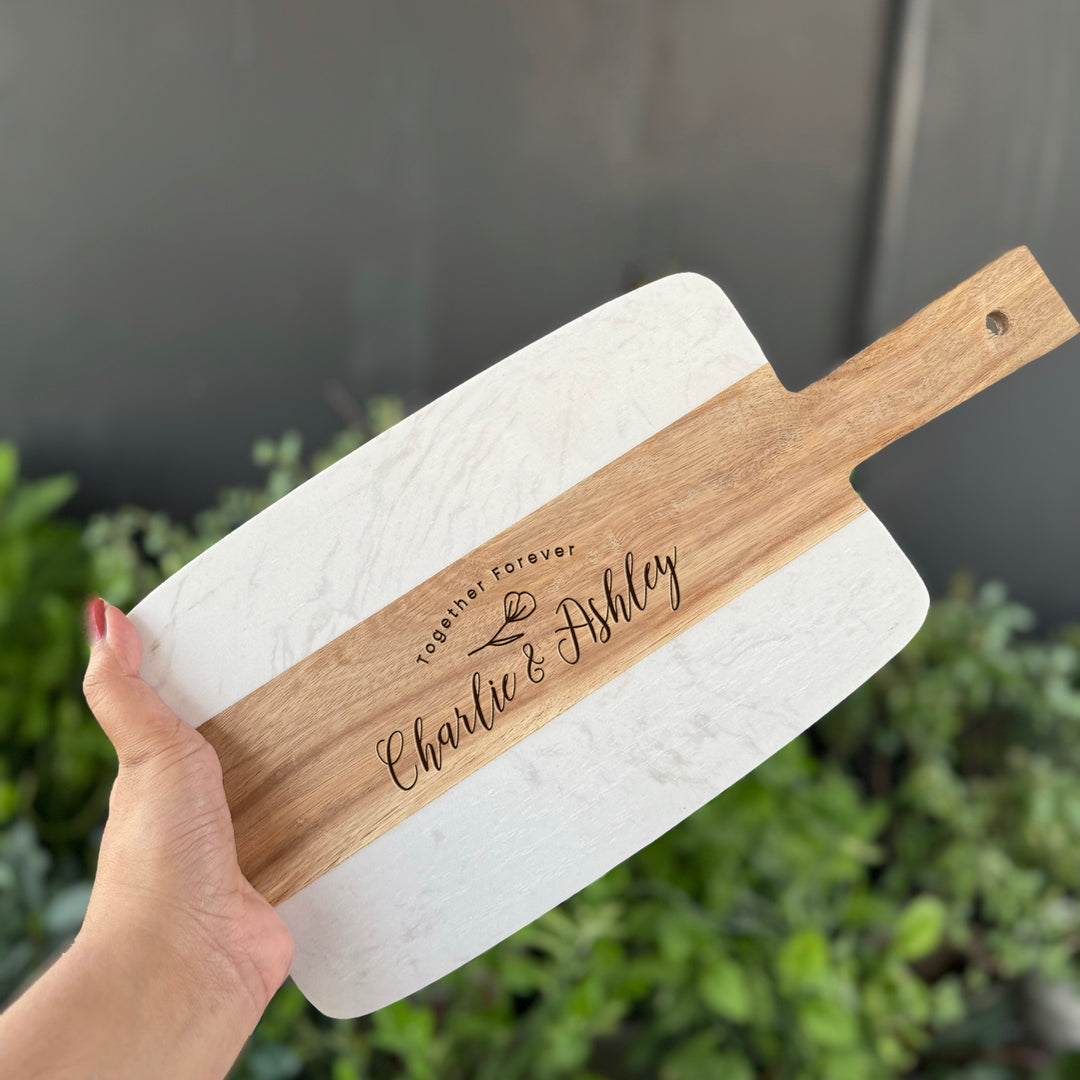 Custom Engraved Chopping Board Engagement Gift Couple