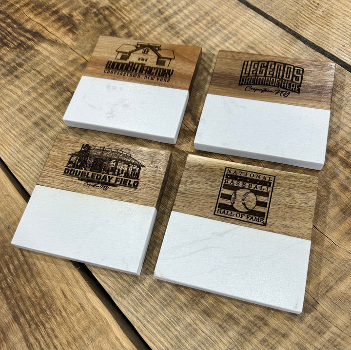 Coaster Set $9.99 - $29.99 Marble and Wood Engraved / Custom