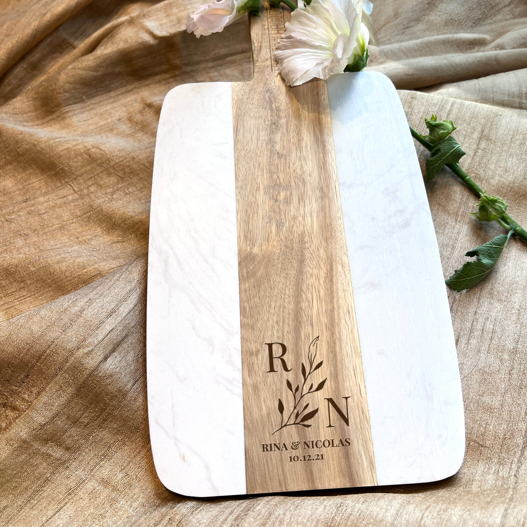 Personalized Monogrammed Cheese Board Bridal Shower Gift