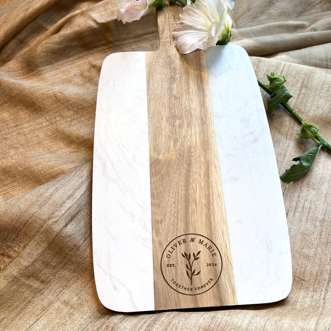 Personalized Cutting Board Wedding Anniversary Gift for Couple