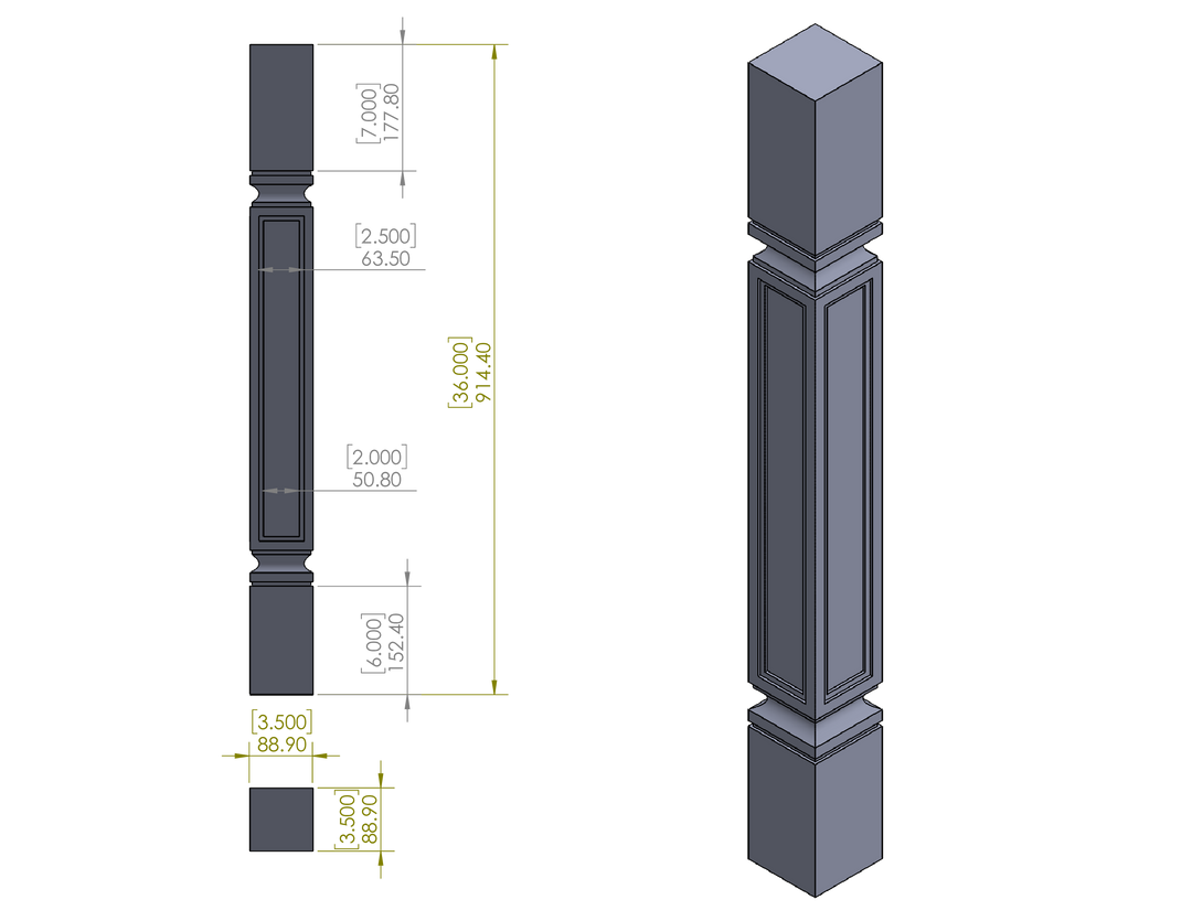 36" Mission Style Leg