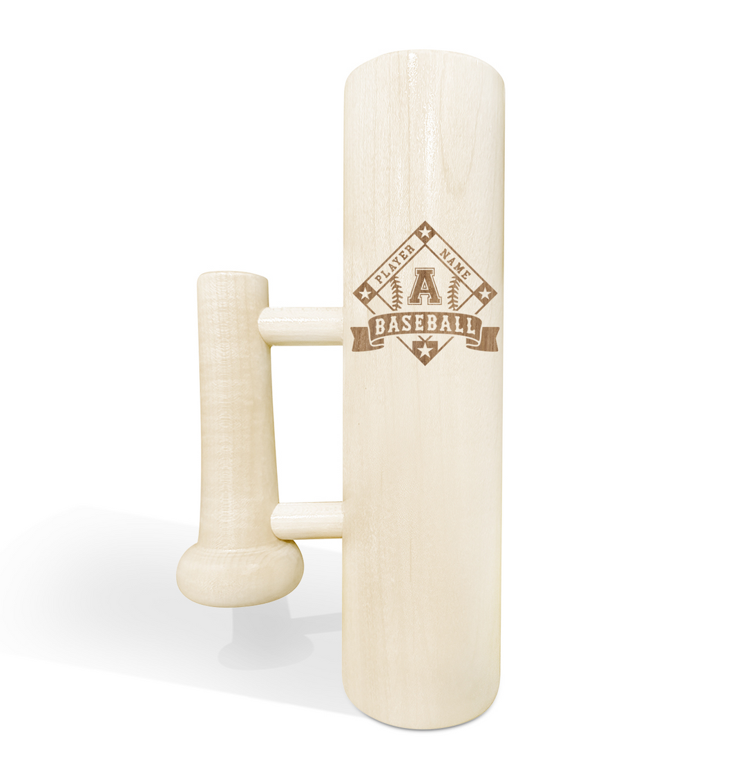 Personalized Baseball Bat Beer Mug with Handle - Player Name and Initial