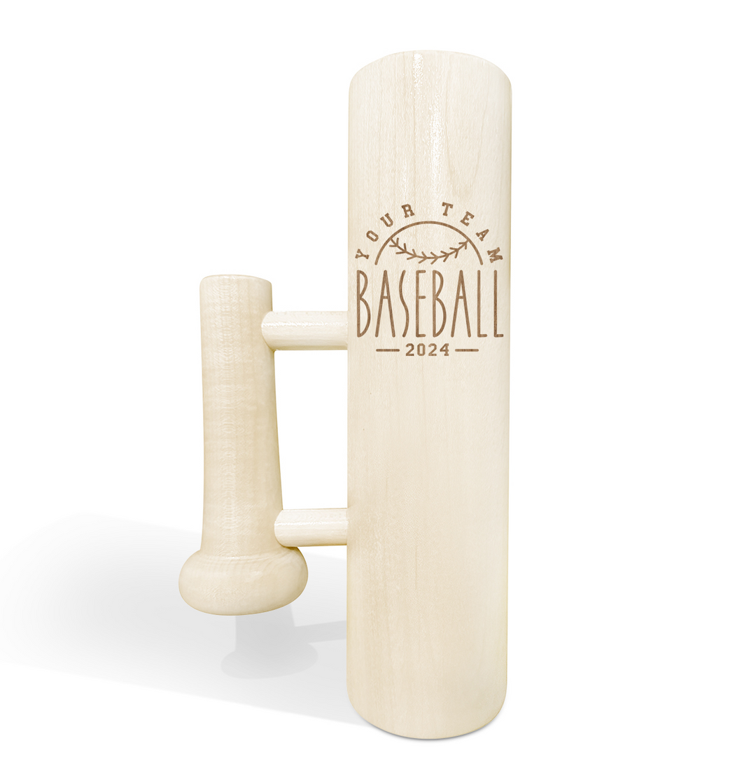 Personalized Baseball Bat Beer Mug with Handle - Team Name and Year