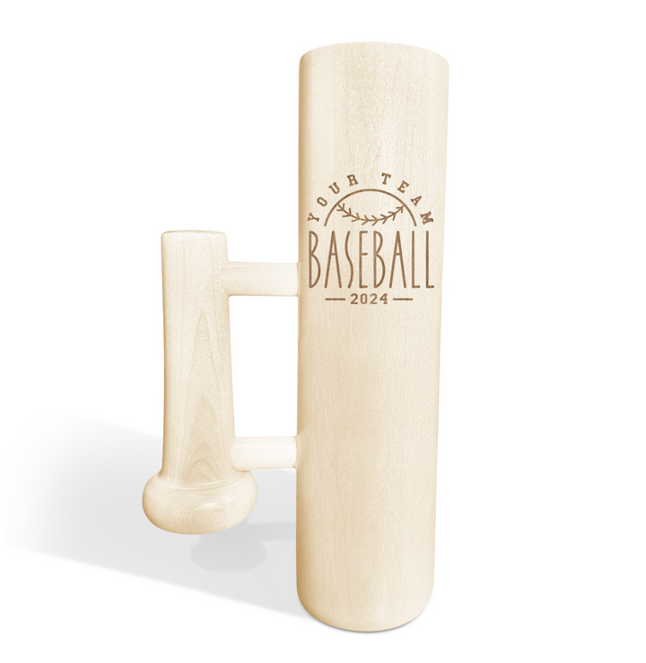 Personalized Baseball Bat Beer Mug with Handle - Team Name and Year