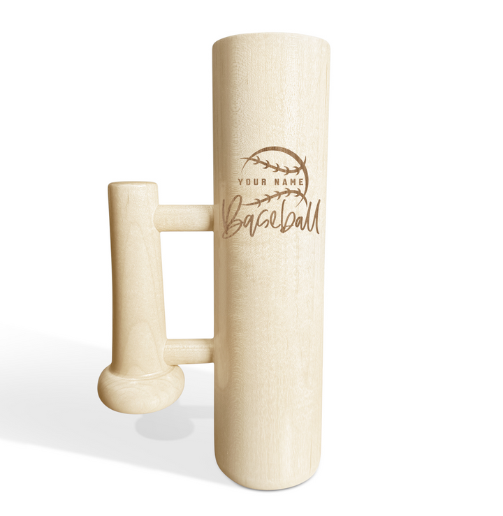 Personalized Baseball Bat Beer Mug with Handle - Player Name