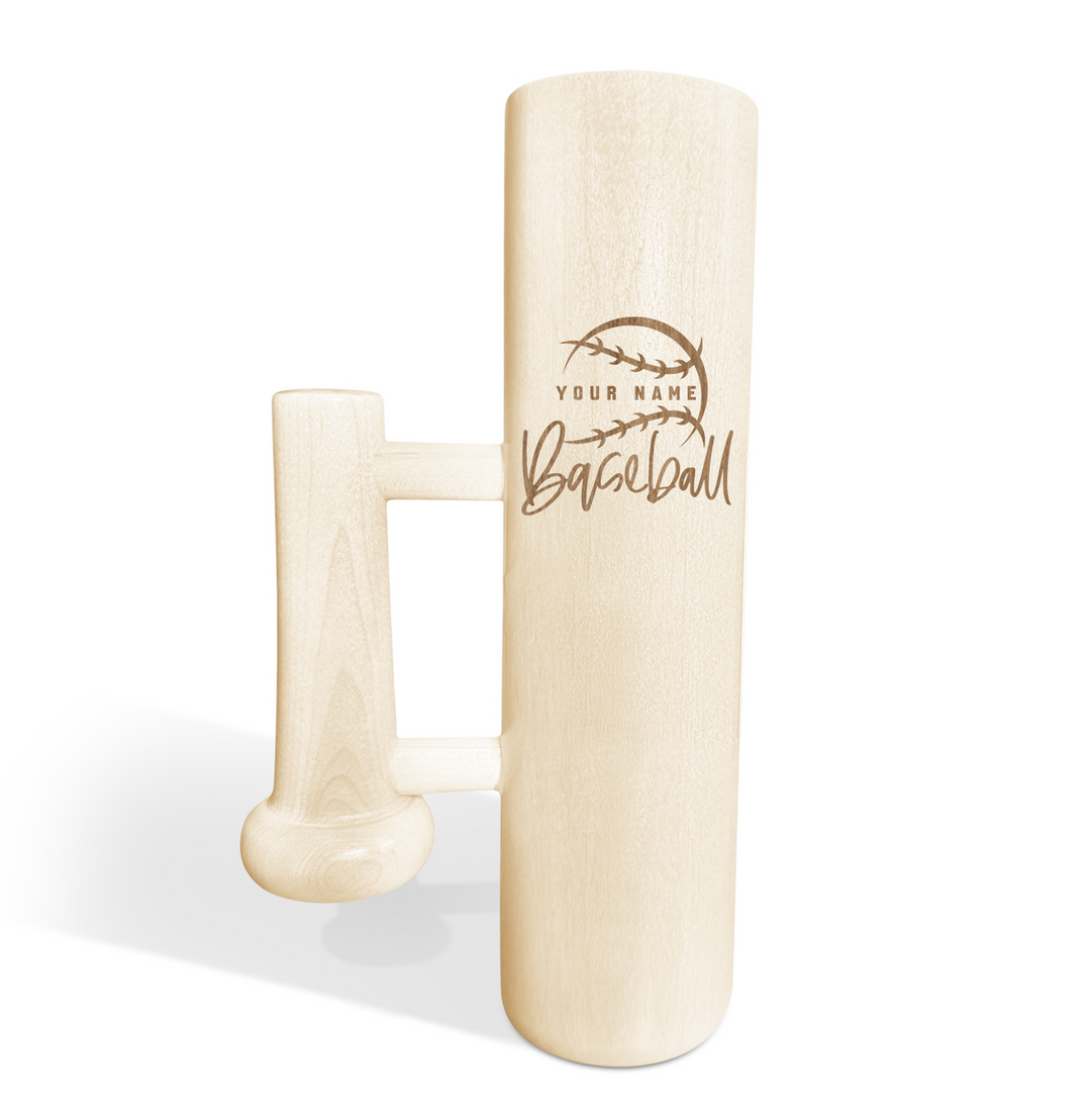 Personalized Baseball Bat Beer Mug with Handle - Player Name