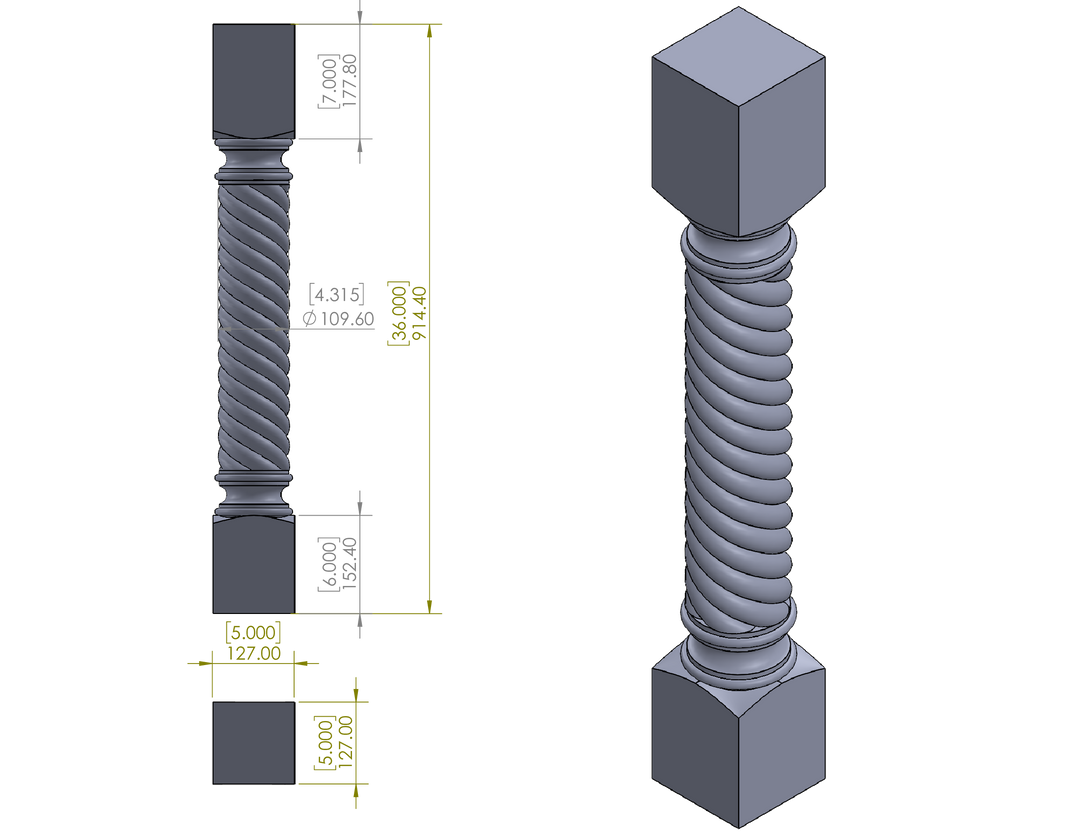 36" Rope Style Leg