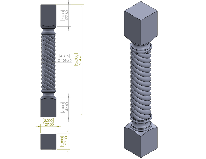 36" Rope Style Leg